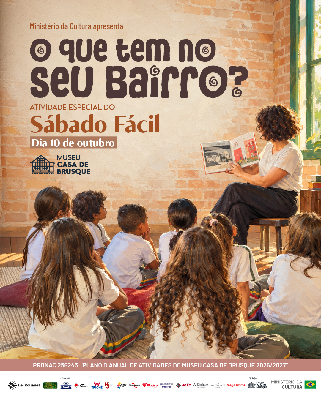Museu Casa de Brusque promove a ação educativa “O que tem no seu bairro?” no Sábado Fácil